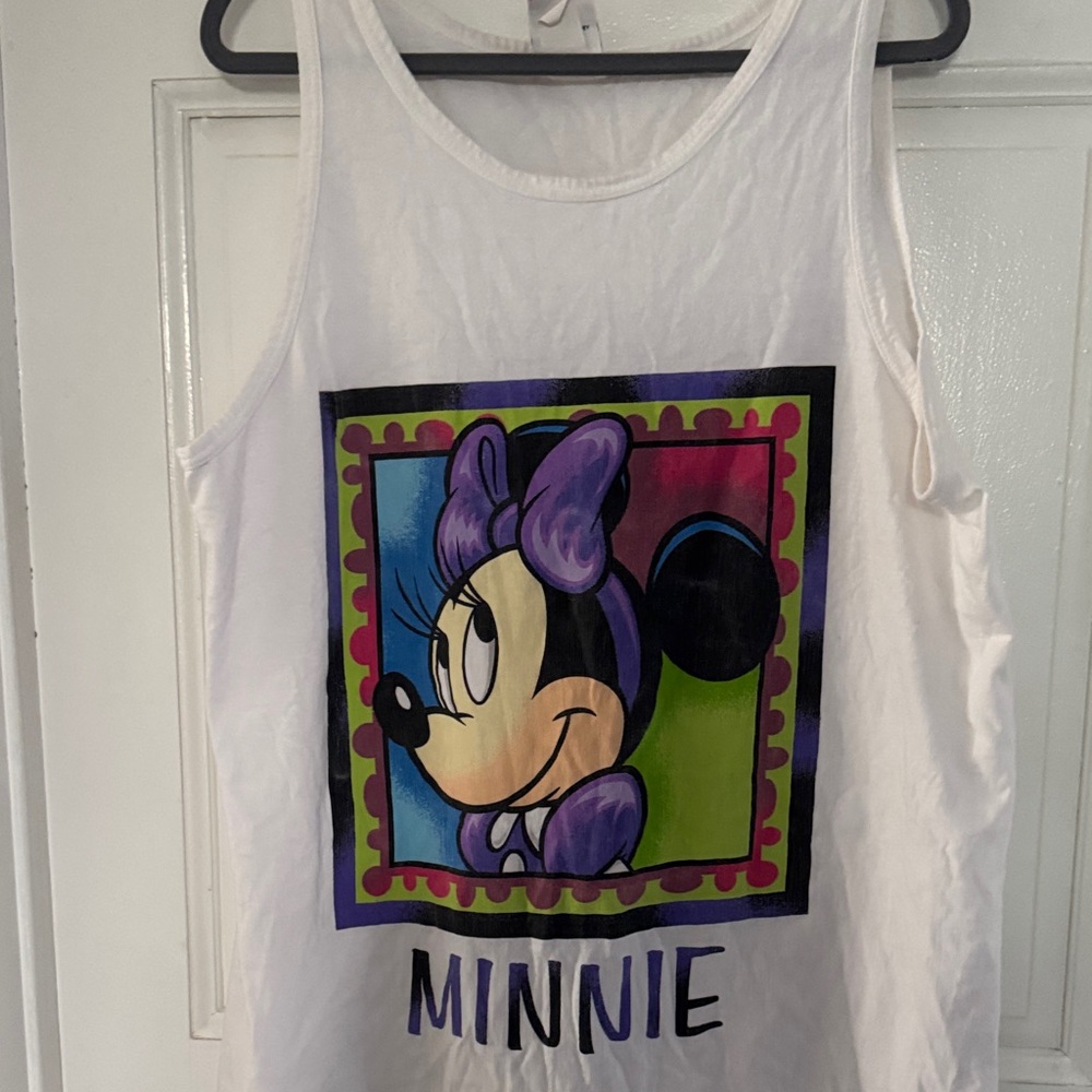 Minnie Mouse adult Tank Top - White size XL vintage